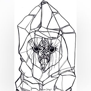 Crystal Owl original ink art
